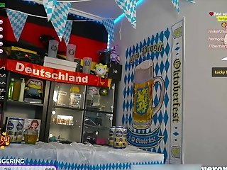 German Whore Celebrating The Oktoberfest With Her Admirers Naked And Playing Hot Games In Stream