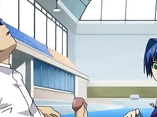 Uncensored Anime Porn Kimihagu: Fit Blue-haired Minami Indulges In Fuckfest With Her Best Friend In The Pool