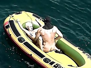 Huge Melons Babe on Boat Banged In Shaved Cunt for Cash