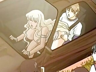 Chesty Anime Porn Blonde Rails Hefty Dick In Car
