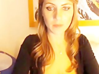 Big-titted Sandy-haired Camgirl Taunts