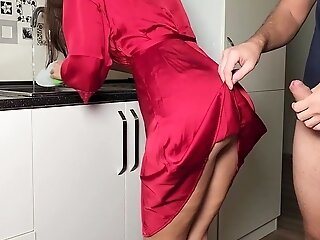 Hot Fuck-fest On The Kitchen Counter With Stepmother