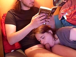 My Bf Loves To Read A Book While I Keep His Salami In My Mouth.