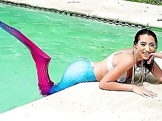 Fuck-fest By The Side Of The Pool For A Insatiable Mermaid